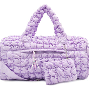 OMG Accessories Quilted Scrunchie Overnight Bag - Multiple Colors!