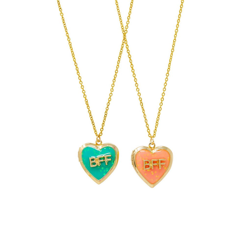 Zomi Gems Girls Best Friends Bff Heart Locket Necklace Set