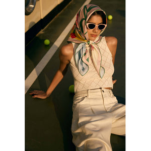 Jessie Zhao New York Double Sided Silk Scarf in Flowers Daydreams