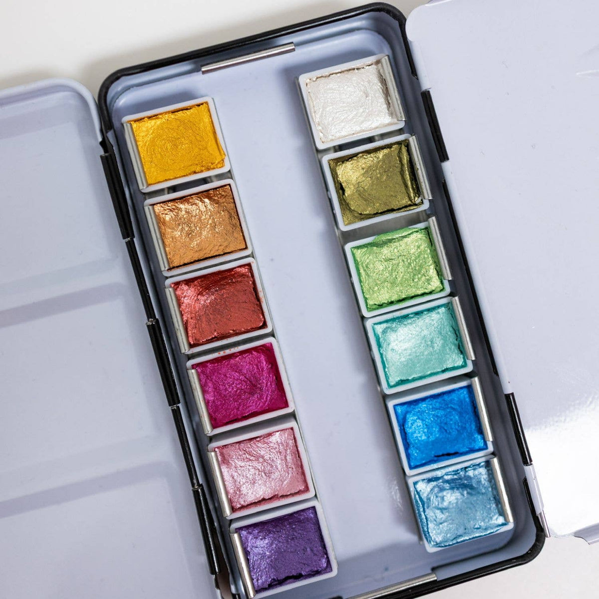 Bailey Rae Studio 12 Color Travel Metallic Watercolor Paint Palette