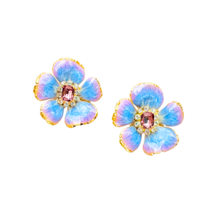 The Pink Reef - The Pink Reef Small Hand painted Floral in Periwinkle