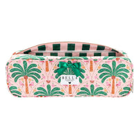 Bella Sleep Spa Quilted Hair Tool Bag in Pink + Palm Trees