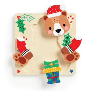 Mudpuppy Festive Friends Set of 4 Wooden Puzzles