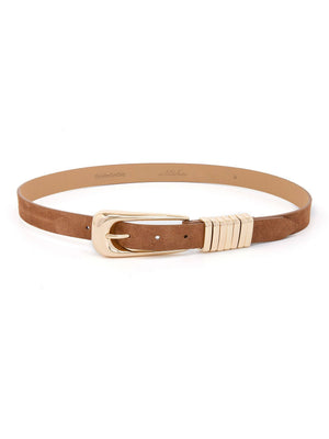 Ettika Metal Core Belt in Mocha Suede