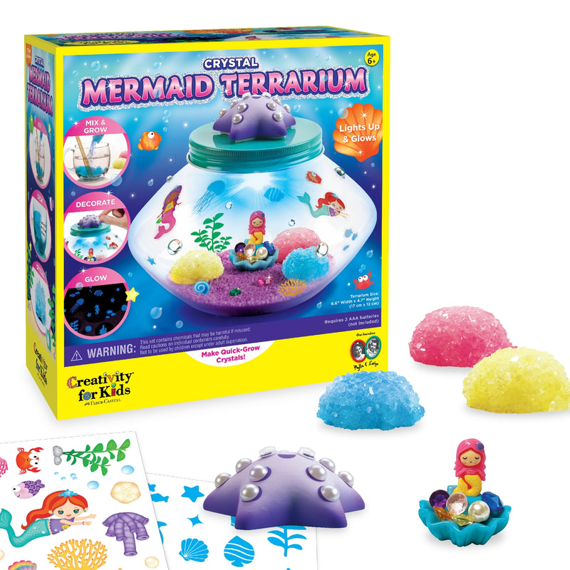 Faber-Castell Grow Your Own Crystal Mermaid Terrarium DIY Craft Kit