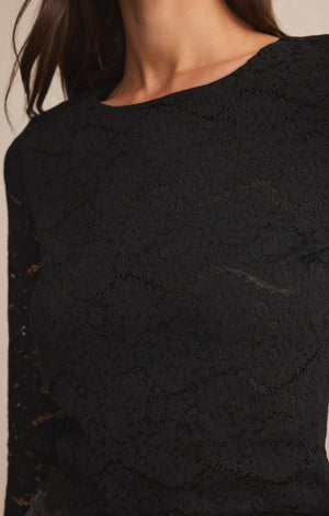Z Supply Aurora Lace Top in Black