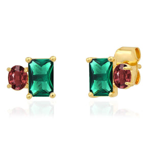 Tai Jewelry - CZ and Opal Toi et Moi Studs