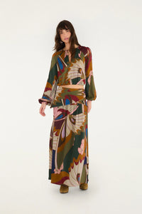 Farm Rio Mystical Paradise Long Sleeve Blouse in Mystical Paradise