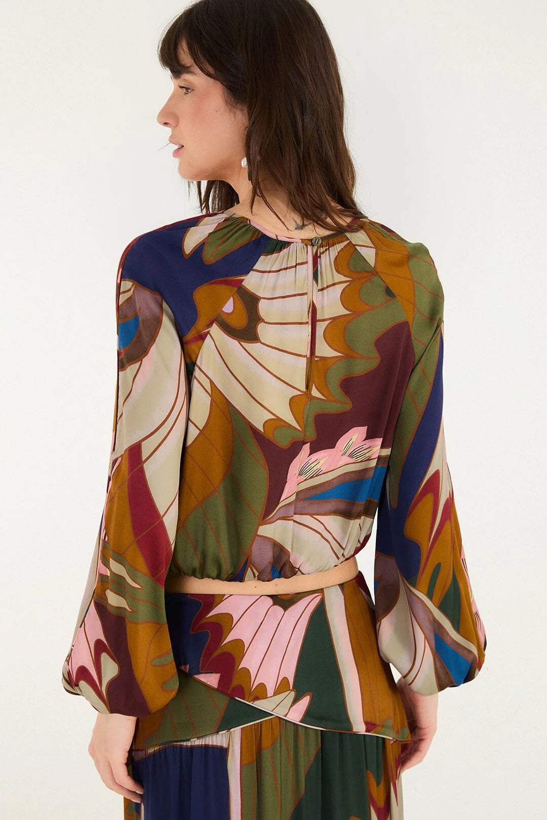 Farm Rio Mystical Paradise Long Sleeve Blouse in Mystical Paradise