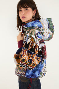 Farm Rio Pietra Cura Cropped Puffer Jacket in Tapestry