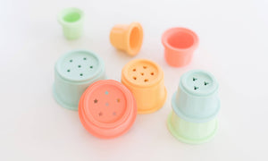 Bannor Toys Silicone Stacking Cups and Bath Toys