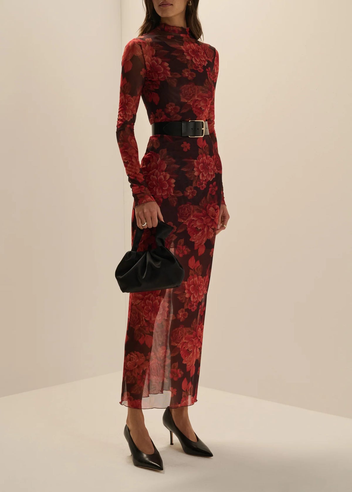 Favorite Daughter The Sheer Fantasy Dress in Wine Floral