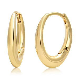 Tai Small Gold Oval Hoop with Snap Closure