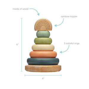 Pearhead Wooden Stacking Rainbow Tower Baby Toy