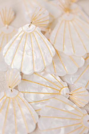 St. Armands White Tortoise Statement Shell Earrings