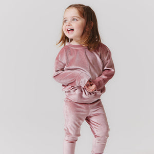 Pink Chicken Velour Sweatshirt in Mauve