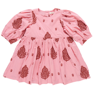 Pink Chicken Brooke Dress in Indian Stamp Embroidery