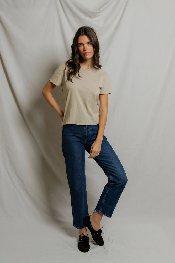 perfectwhitetee Harley Boxy Tee in Driftwood