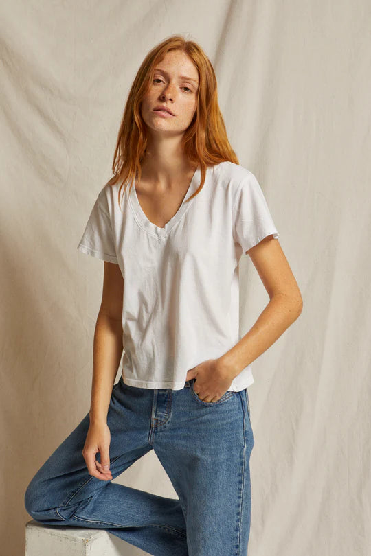 perfectwhitetee Hendrix V-Neck Boxy Tee - Multiple Colors!