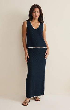 Z Supply Yessenia Whipstitch Skirt in Eclipse