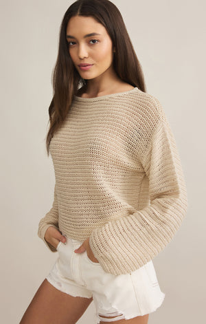 Z Supply Riviera Crochet Sweater in Natural