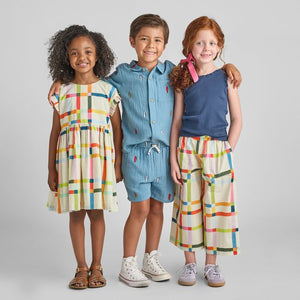 Pink Chicken Adaline Dress in Multi Tattersall