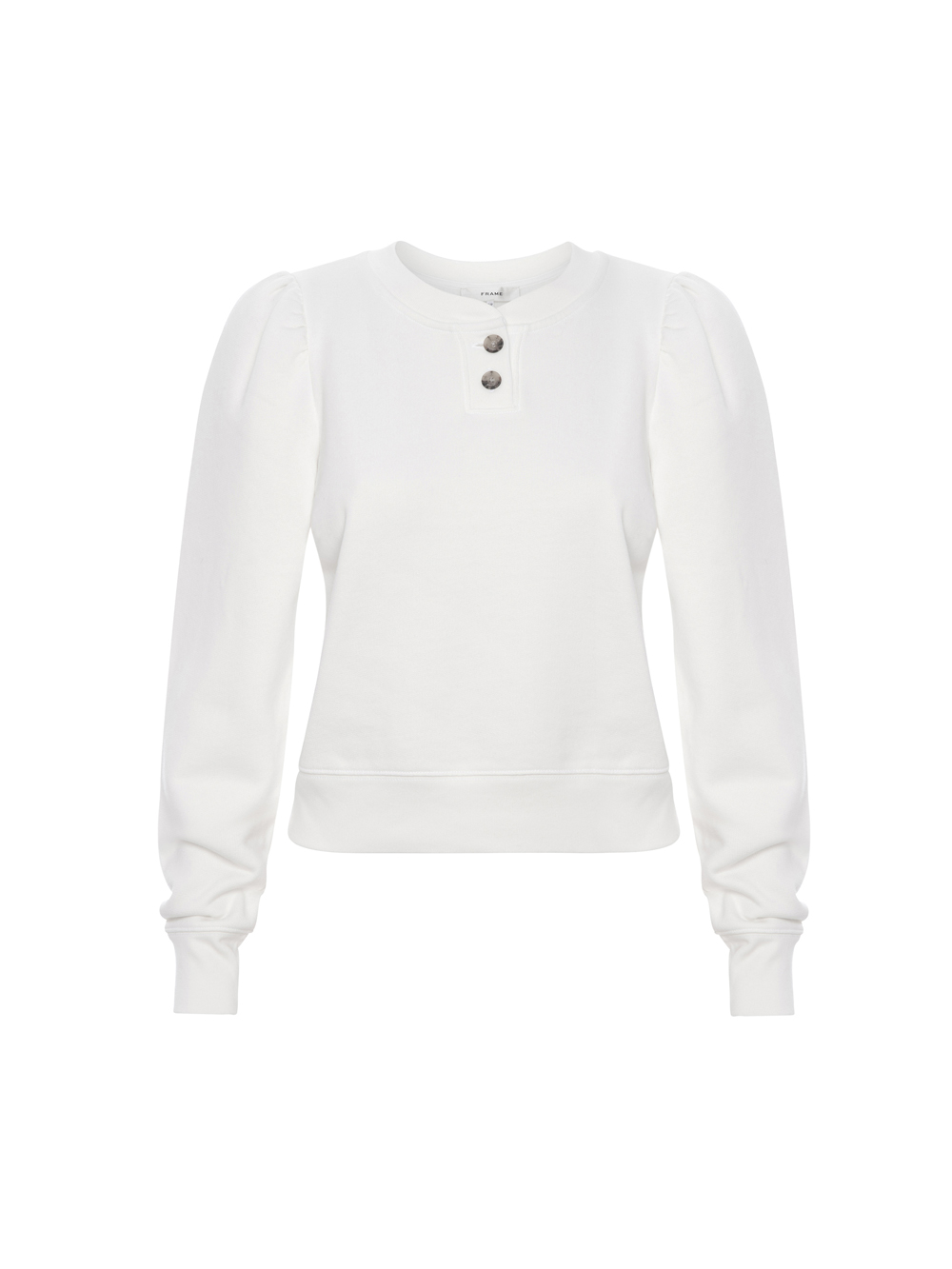 Frame Femme Henley Sweatshirt in White