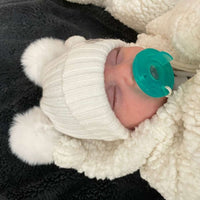 Calikids Knit Baby Hat with 2 Poms-Multiple Colors!