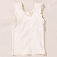 Coop Kids by Pink Chicken Joy Ruffle Rib Tank in Cream