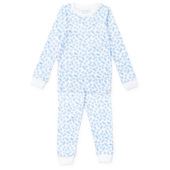 Lila + Hayes Grayson Pajama Set in Blue Confetti Hearts