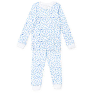 Lila + Hayes Grayson Pajama Set in Blue Confetti Hearts