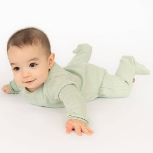 Magnetic Me Footie in Seagrass Pointelle Love Lines