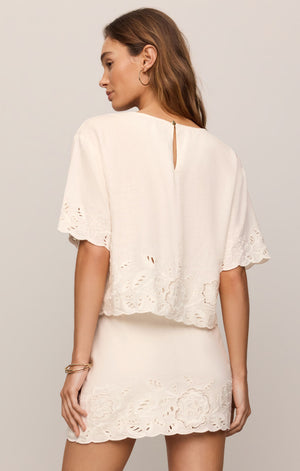 Z Supply Daya Embroidered Top in White
