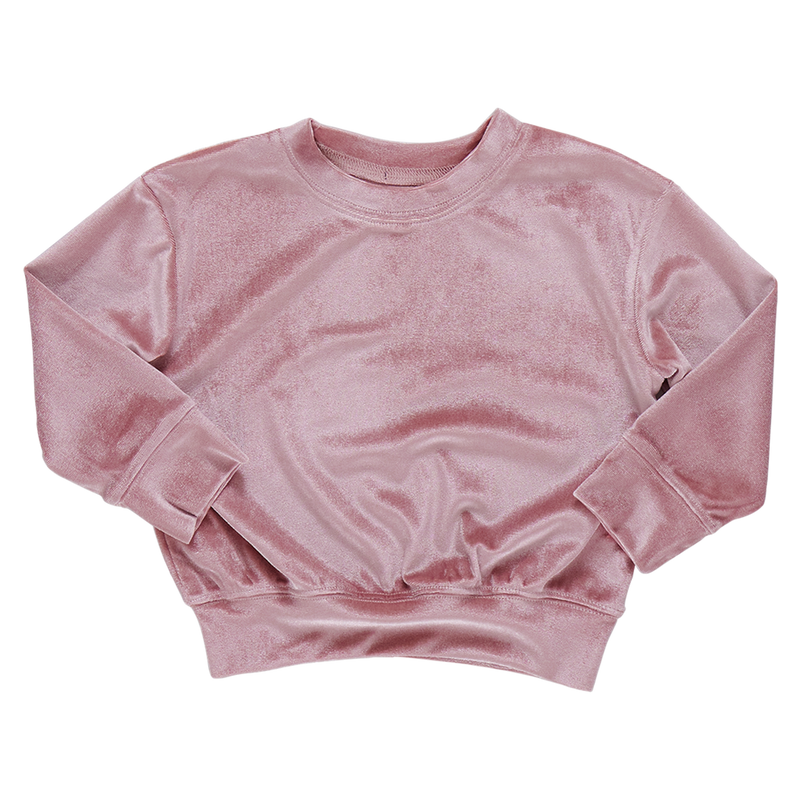 Pink Chicken Velour Sweatshirt in Mauve