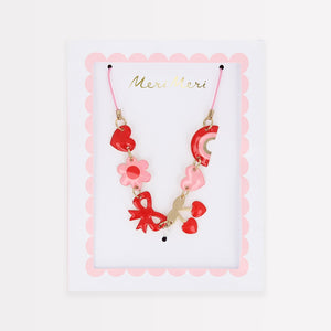 Meri Meri Hearts & Cherries Enamel Charm Necklace