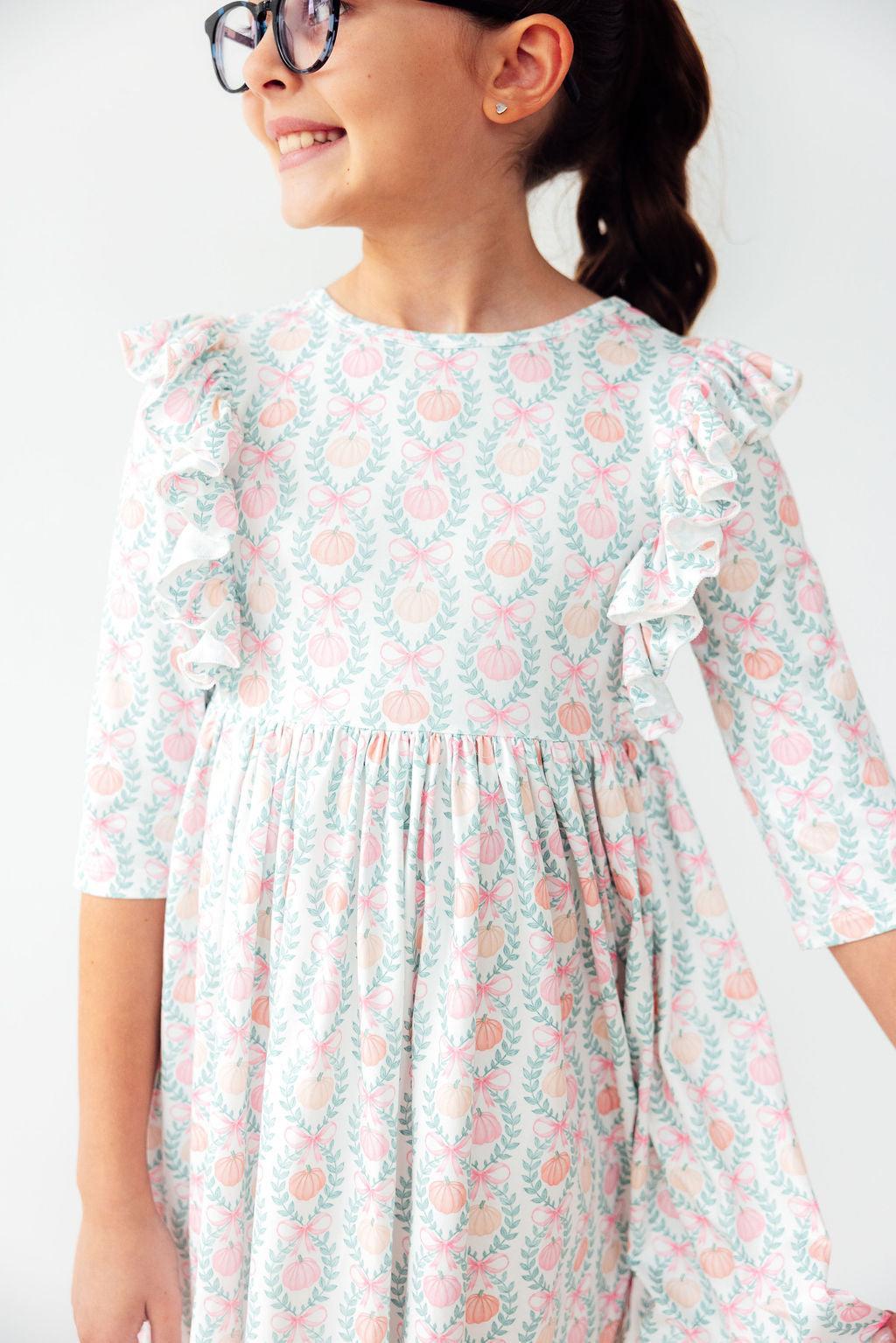 Mila & Rose Pocket Twirl Dress in Pumpkin Kisses