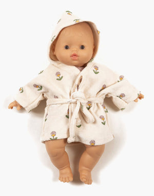 Minikane Terry Cloth Bathrobe in Soft Flowers