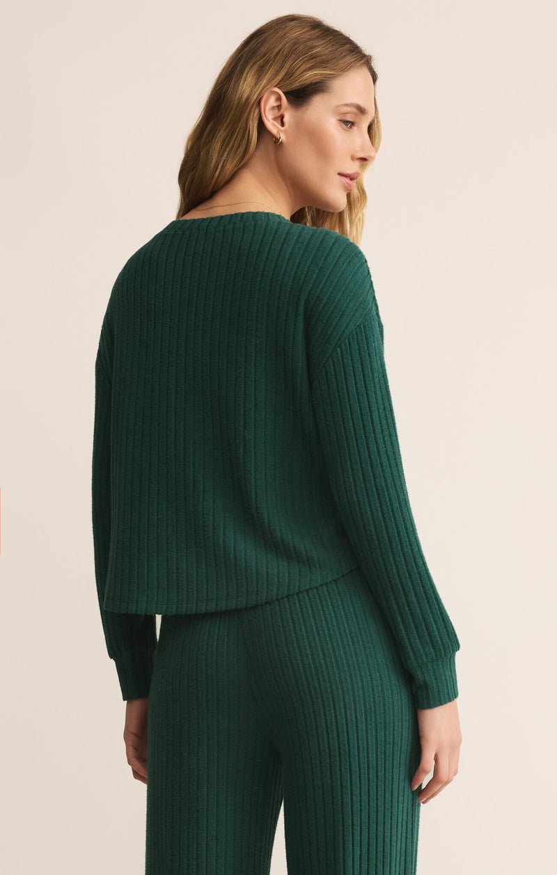 Z Supply Elfie Rib Top in Evergreen
