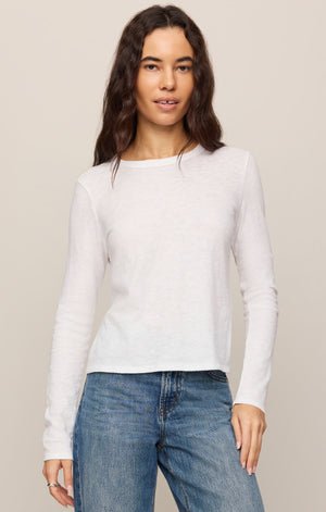 Z Supply Junie Long Sleeve Tee in White