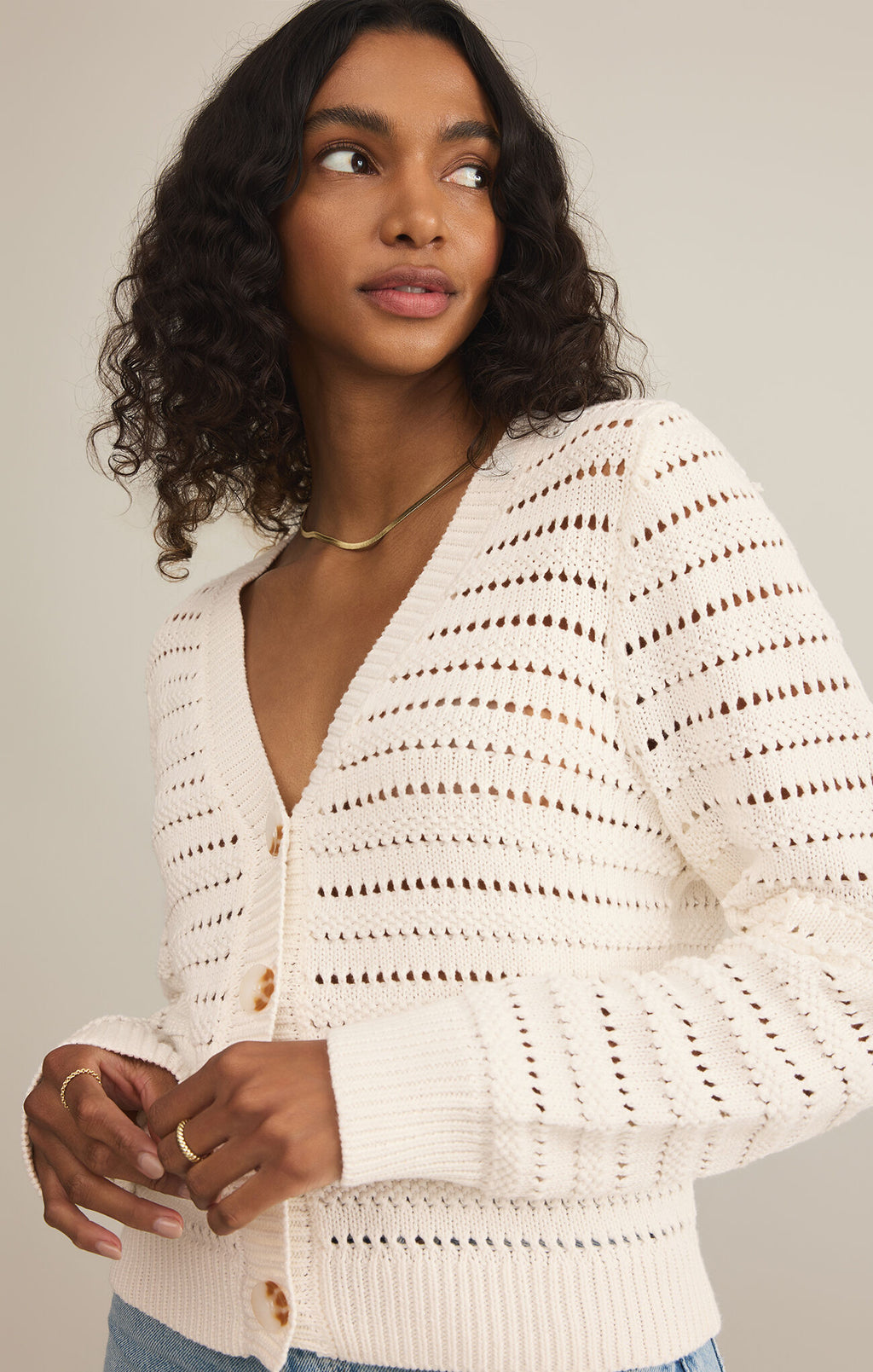 Z Supply Romance Cardigan in Sea Salt