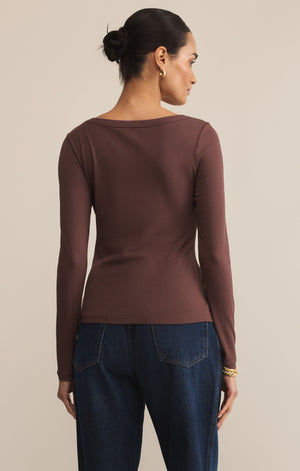 Z Supply Second Skin Scoop Neck Top in Sandalwood