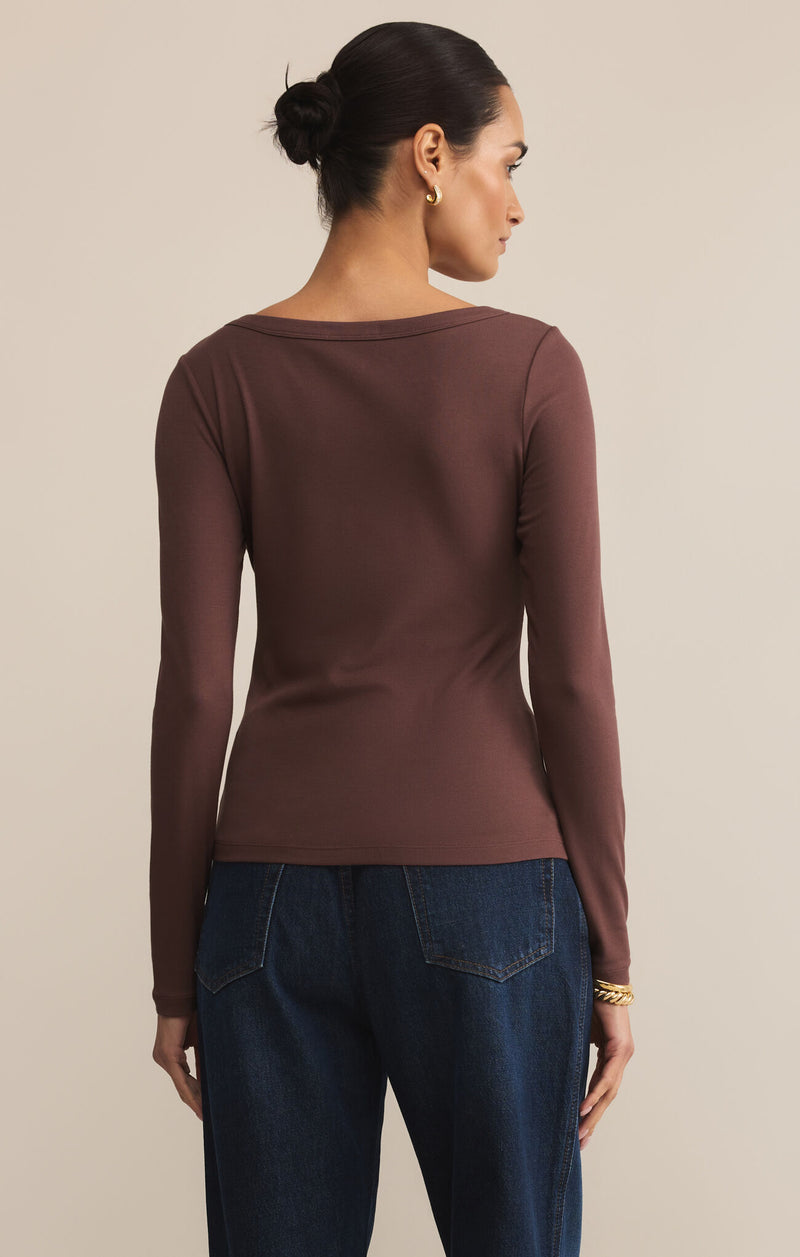 Z Supply Second Skin Scoop Neck Top in Sandalwood