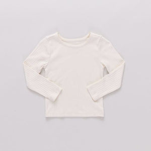 Coop Kids By Pink Chicken Long Sleeve Seesaw Rib Tee in Cream