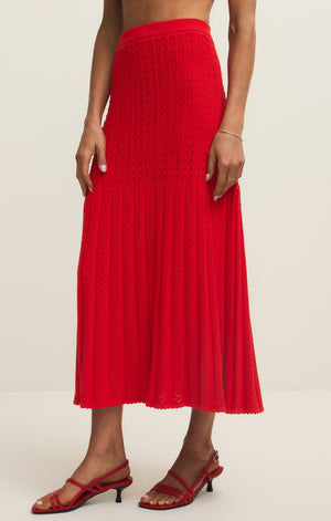 Z Supply Lexa Sweater Skirt in Kiss Me Red