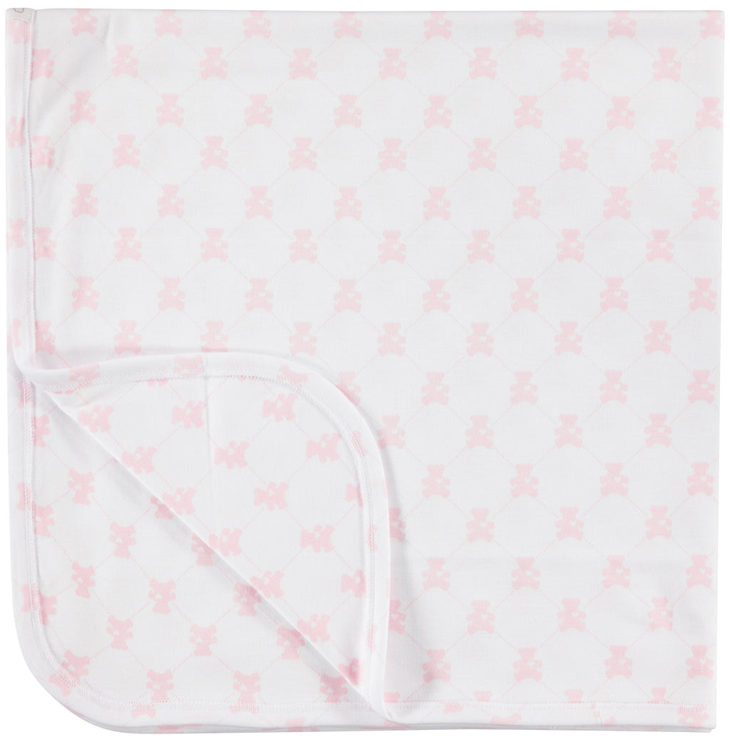 Pimalu Receiving Blanket in Light Pink Teddy Bears