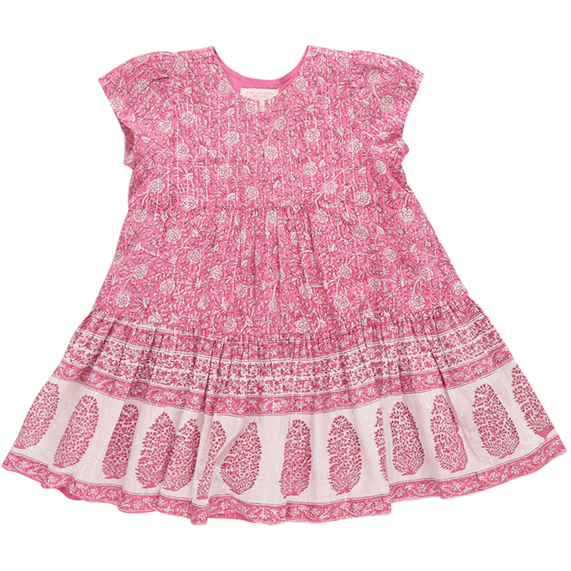 Pink Chicken Adele Dress in Hot Pink Garden Floral