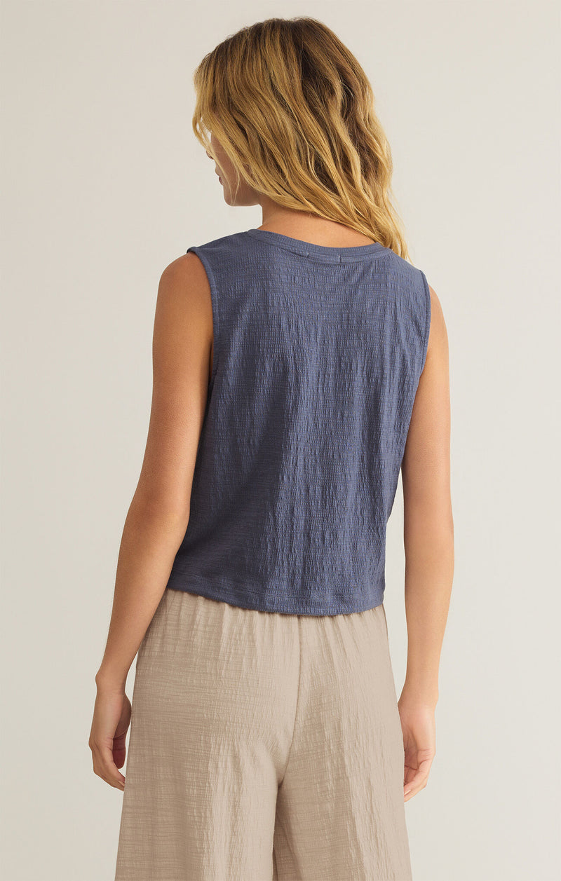 Z Supply Sloane Textured Top in Worn Blue