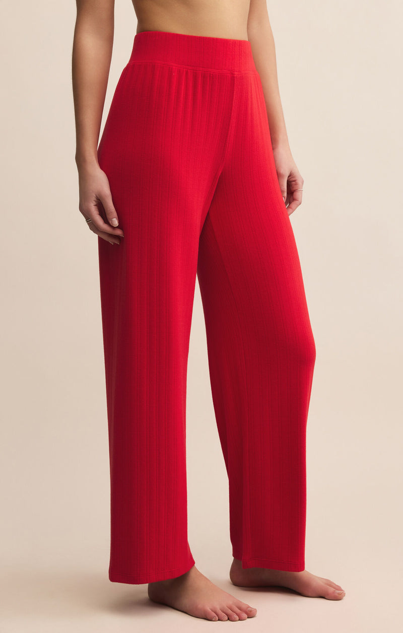 Z Supply Luxe Pointelle Pant in Festive Red