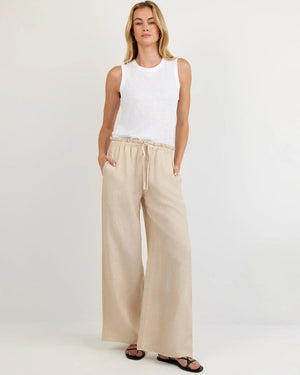 Bella Dahl Ruffle Waist Wide Leg Pant - Multiple Colors!