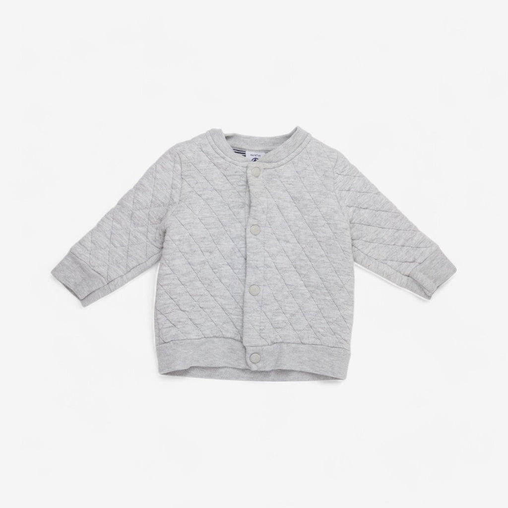 Petit Bateau Quilted Cardigan in Grey